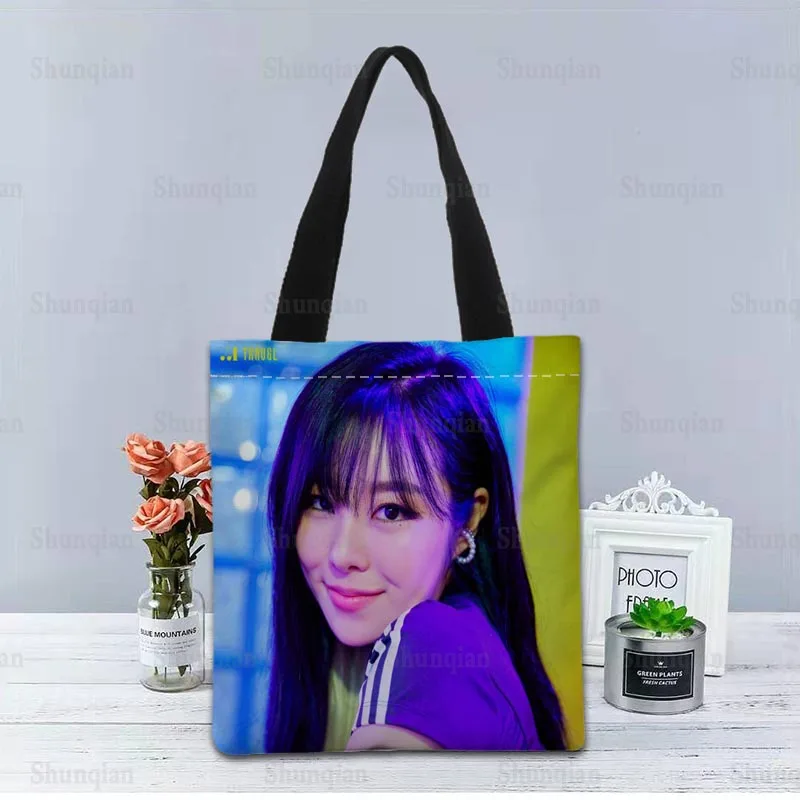 KPOP MAMAMOO Handbag Foldable Shopping Bag Reusable Eco Large Unisex Canvas Fabric Shoulder Bags Tote Grocery Cloth Pouch 0512 