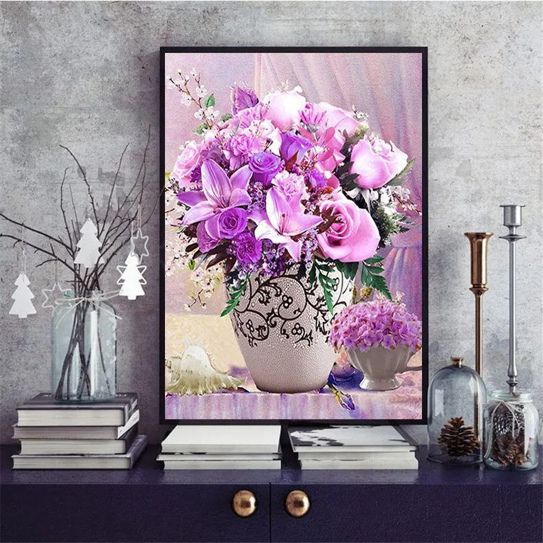 Full Drill Square 5D DIY Diamond Embroidery Flowers Picture Of Rhinestone Diamond Painting Embroidery Stitch Decor  (3)
