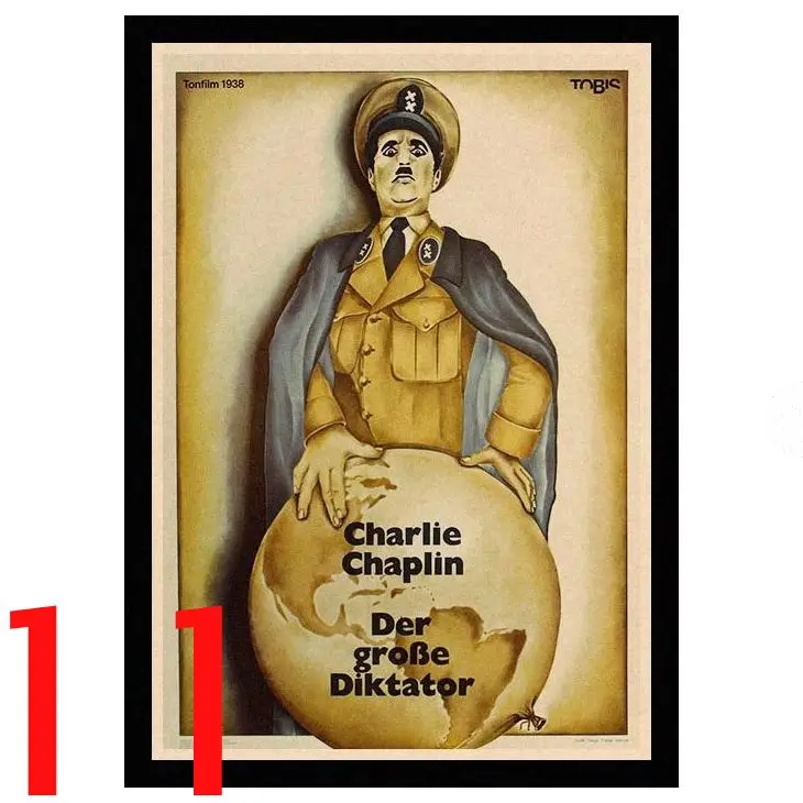 Цвет: желтый Идеальный JL Charles Chaplin город огни большой диктатор Ретро плакаты крафт обои высокое качество живопись для HBA73 - Цвет: Цвет: желтый