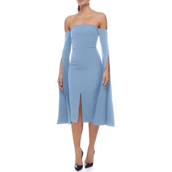 

wholesale 2020 summer Newest Women dress sky blue Strapless fashion sexy Celebrity Cocktail bandage party dress