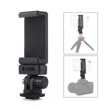 

1/4 Inch Screw Thread Cold Shoe Tripod Mount Adapter With Phone Clamp Camera Stand Adapter Camera Accessories