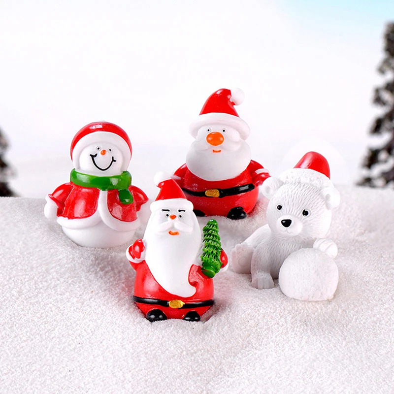 

Mini Resin Santa Claus Snowman Model Christmas Tree Miniature Figurines Home Decoration Christmas Decoration