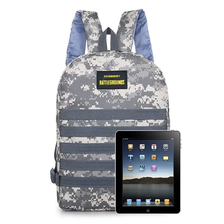 

2018 Jedi Survival Chicken Celebrity Style Two Level Three Backpack PUBG Camouflage Canvas Multi-functional Men Shoulder School