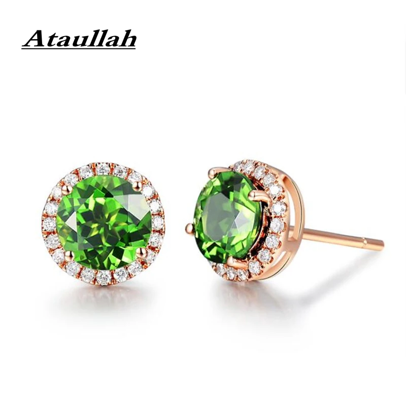 

Ataullah Tiny Round Stud Earring Green Crystal Earrings Copper with Plated Fashion Jewelry for Women Gift EW045