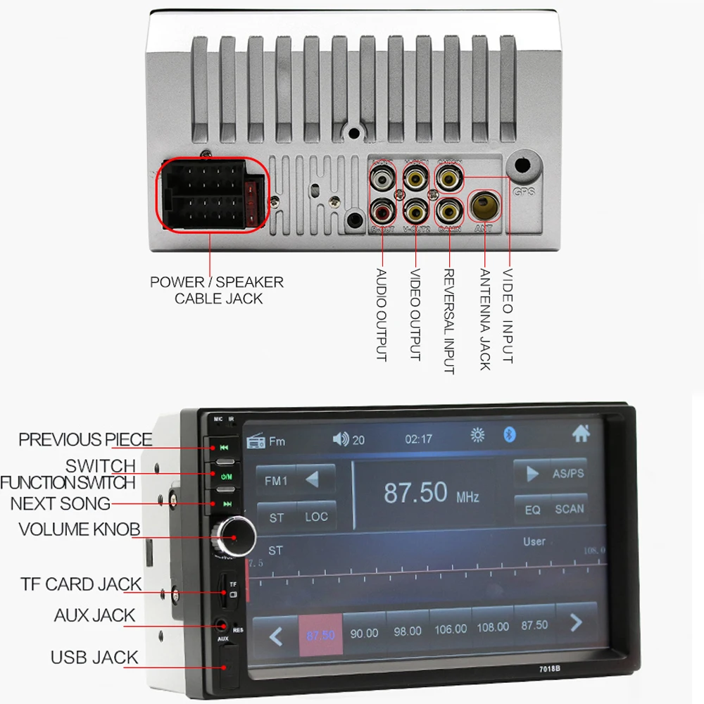 Автомобильный радиоприемник Bluetooth 2din автомобильный мультимедийный плеер 7 дюймов HD сенсорный Авторадио MP5 USB аудио стерео с камерой заднего вида