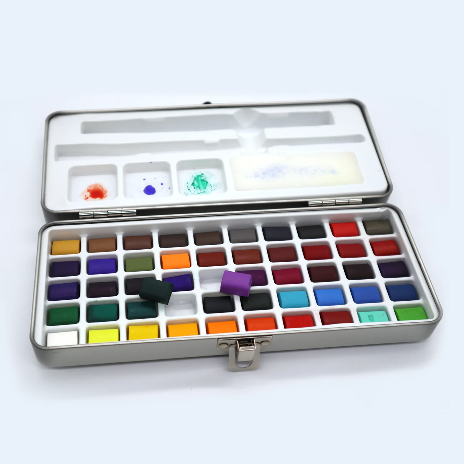 Goedkoop Seamiart 50 Kleur Solide Aquarel Verf Set Draagbare Metalen Doos Aquarel Pigment Voor Beginners Tekening Aquarel Papier Supplies