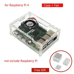 Raspberry Pi 4 Модель B акриловый корпус Raspberry Pi 4B Корпус Корпуса с радиатором охлаждения вентилятора радиатора для Raspberry Pi 4