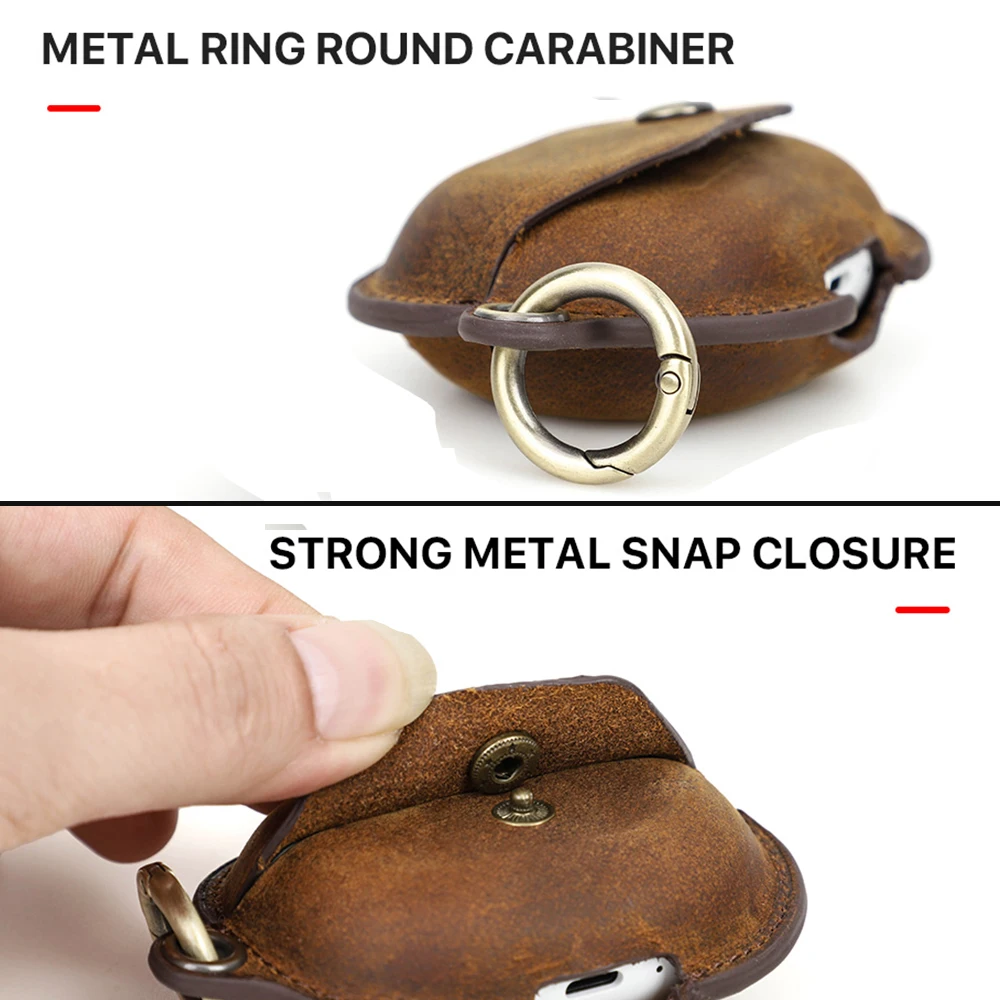 Fone de Ouvido para Huawei Cases de Proteção Caixa de Carregamento Contact's Família Nubuck Couro Case Buds Pro Capa Acessórios Chave - Image 5