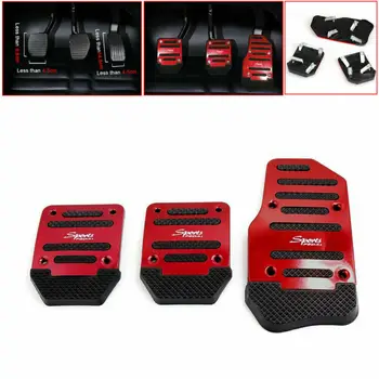 

3Pcs/Set Car Universal Foot Pedals Car Cover Red Safe For Driving Parts