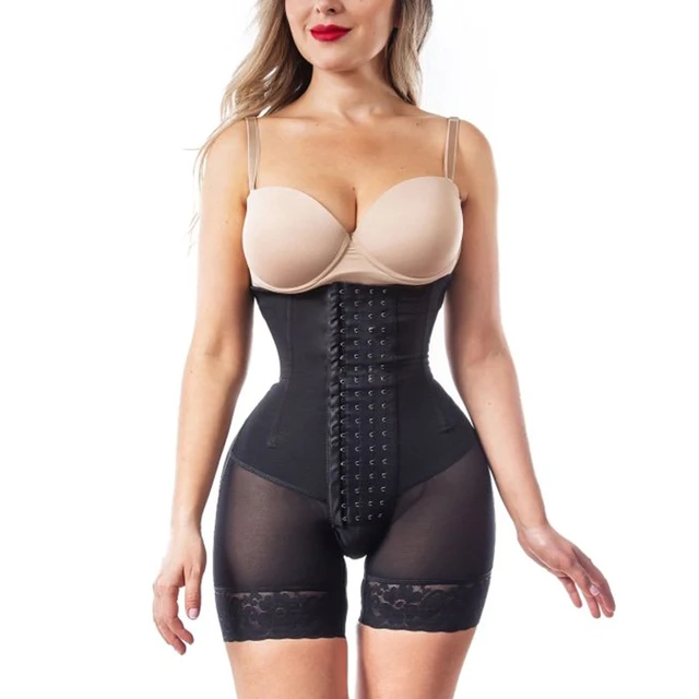 Fajas Women's High Double Compression Garment Abdomen Control Hool-eyes  Tummy Control Adjustable Bodysuit With Bones Body Shaper - AliExpress