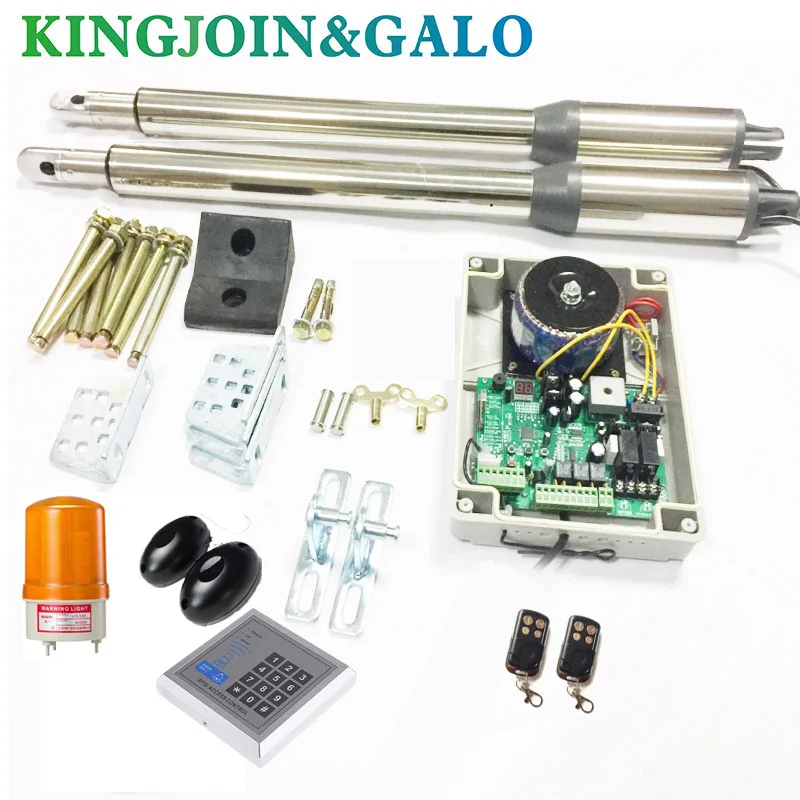 

RFID Swing Gate Opener 2 DC gate motor/2/4/6 Remote / 1 Control panel/2 arms /1 Rubber Gate Stop