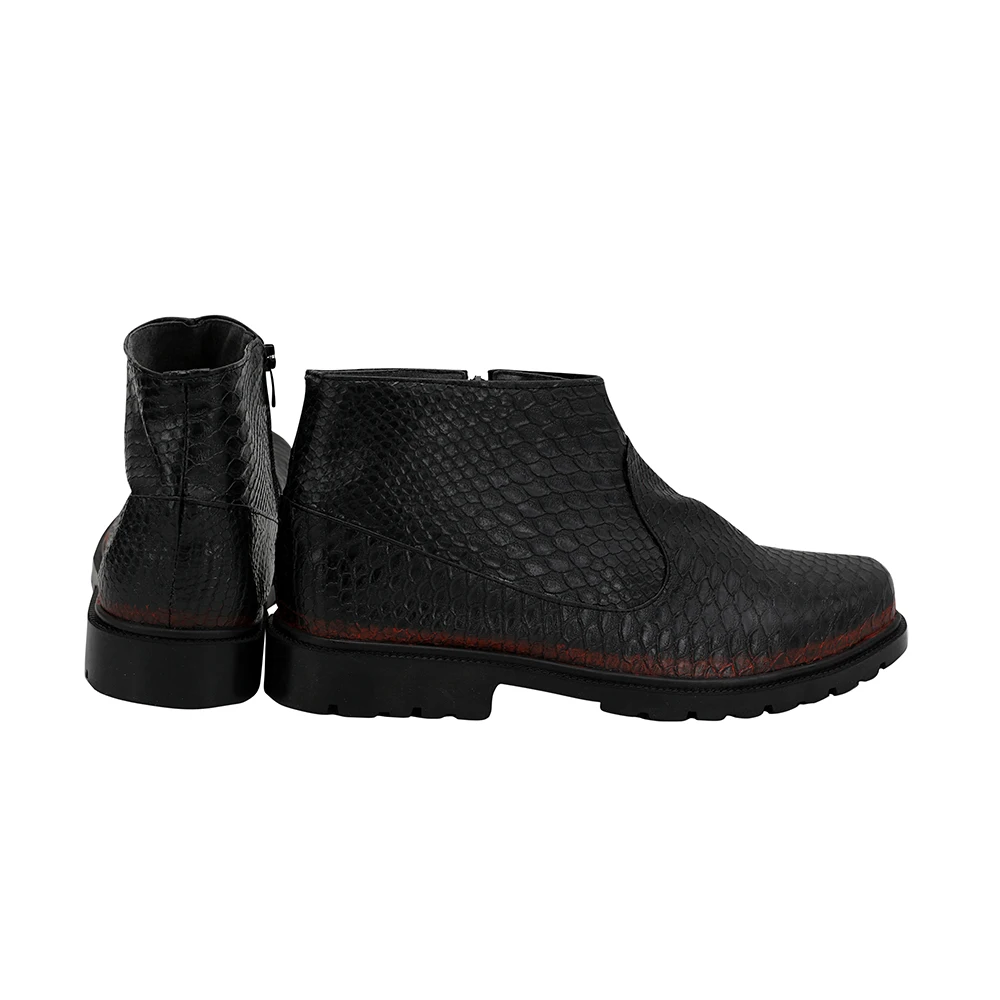 Good Omens Demon Crowley Cosplay Boots Black Leather Shoes Custom Made Any Size (4)