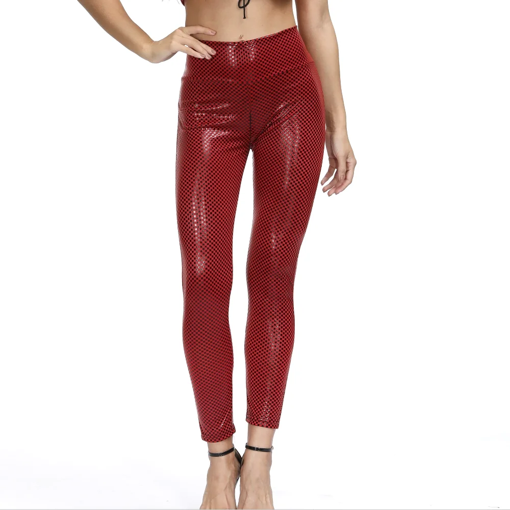 Women's New High Waist PU Leather Pants Leggings Female Shinny Pencil Pants Elastic Zipper open crotch Trousers Female Clothes capri jeans for women