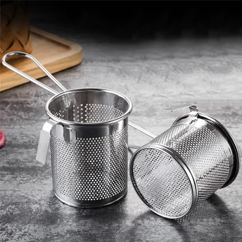 

Silver Stainless Steel Hot Pot Strainer Hot Fryer Frying Pan Strainer Food Colander Noodle Dumplings Filter Kitchen Utensils