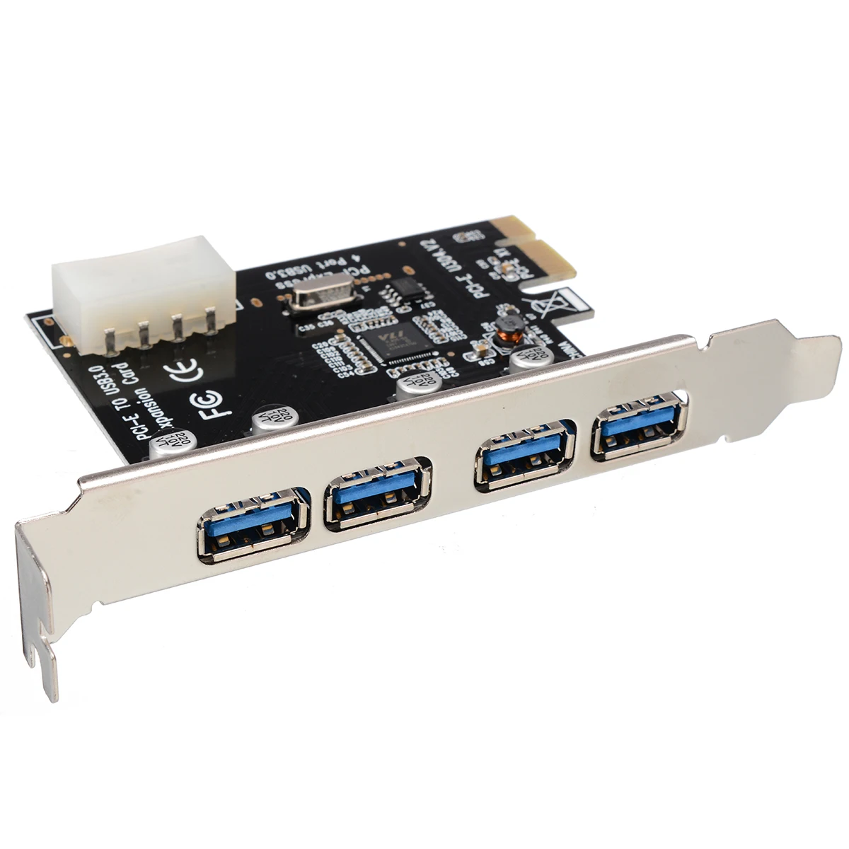 4 Port PCI-E Adapters High Quality PCI-E to USB 3.0 HUB PCI Express Expansion Card Adapter 5 Gbps Speed 4-pin Power Connector
