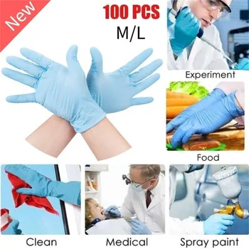 

guantes desechables guantes nitrilo gant jetable 100 pieces Rubber Comfortable Disposable Mechanic Nitrile Gloves Exam Glove Z4