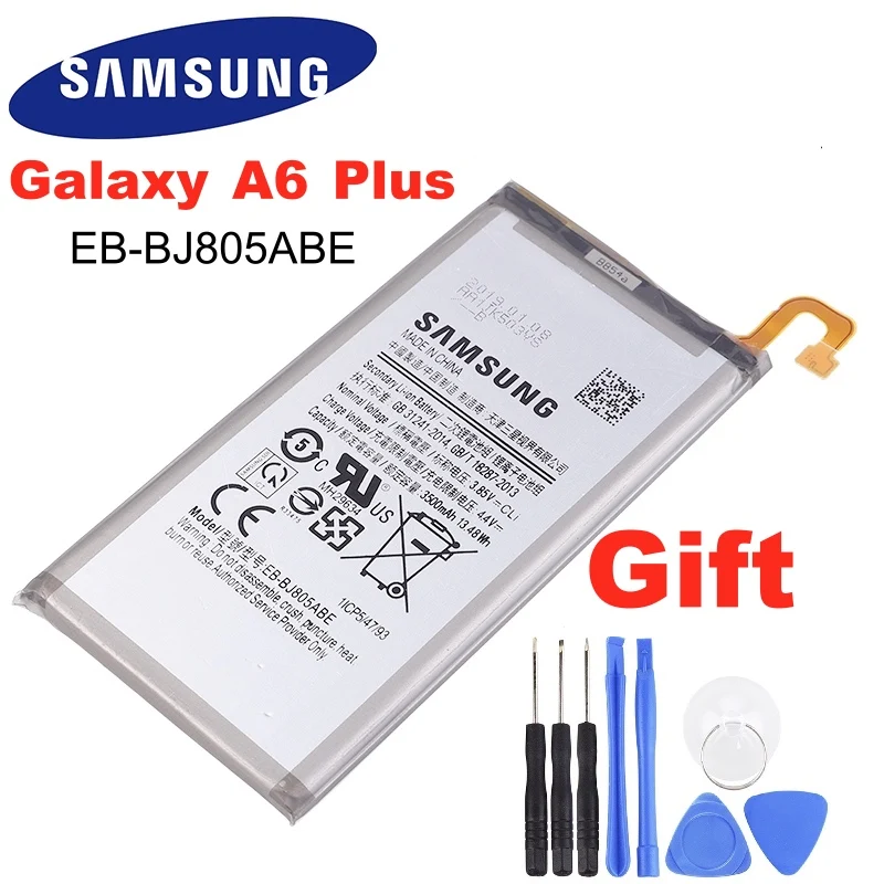 Оригинальный телефон SAMSUNG 3500 мАч Galaxy A6 Plus + 605g A6050 A605K A605FN A605GN A6058 оригинальный аккумулятор|Аккумуляторы для