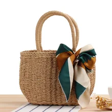 

Handmade Straw Vacation Beach Woven Leisure Bag Small Summer Handbag for Women