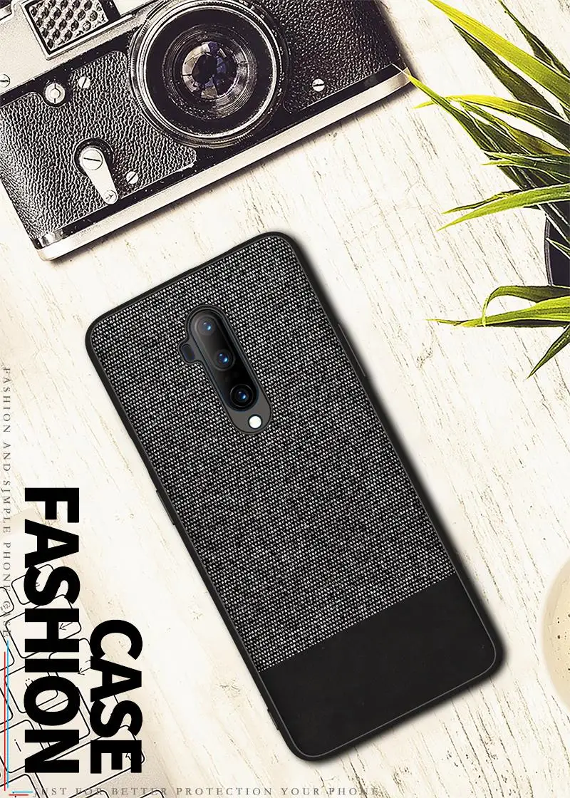 Для oneplus 7T Pro Чехол Мягкий силиконовый край+ твердая ткань текстура защитный чехол на заднюю панель для one plus 7T oneplus 7t 1+ 7T pro