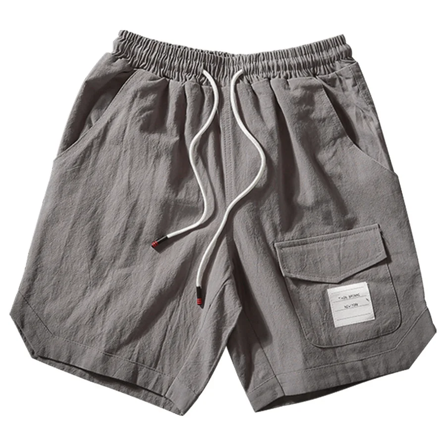 Японские шорты с эластичной резинкой на талии, мужские пляжные шорты в стиле Харадзюку,, летние мужские модные шорты для отдыха из полиэстера на Рождество, новинка, 50DK27