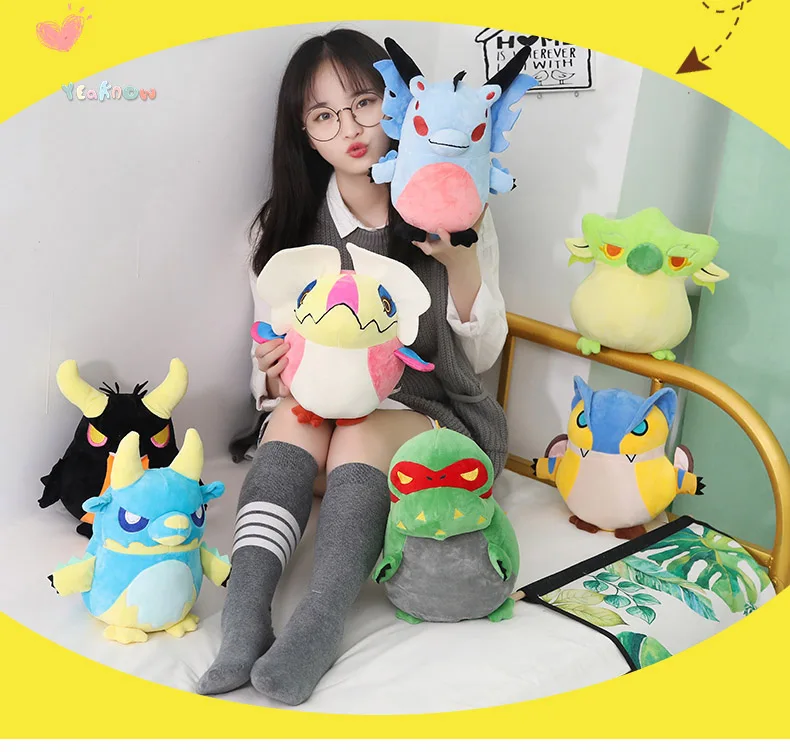 Yeawnow Monster Hunter Мягкая кукла мультфильм Динозавр мягкая плюшевая игрушка для детей подарок на день рождения плюшевые игрушки куклы