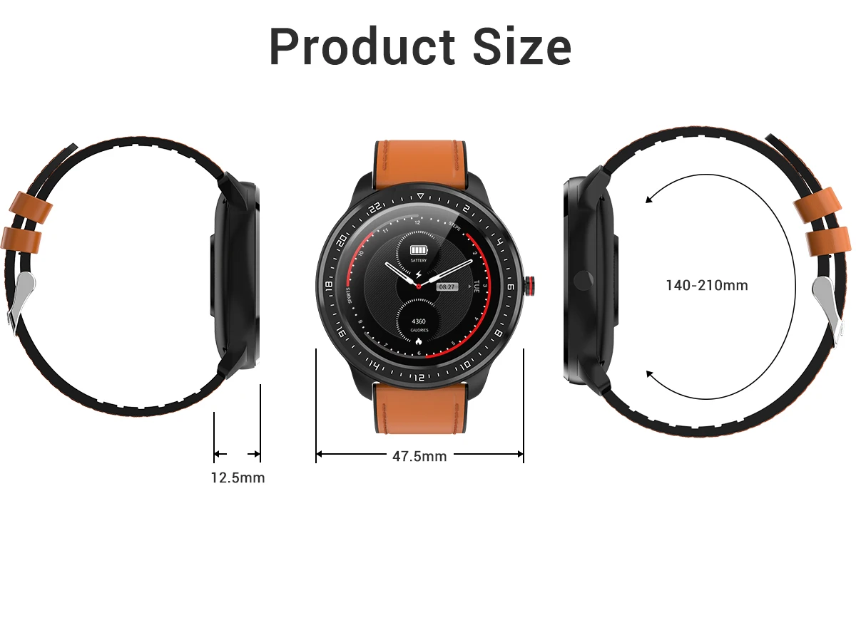 LEMFO, новинка, 1,3 дюймов, полный экран, сенсорный, Смарт-часы, мужские, пульсометр, кровяное давление, для Android, IOS, телефон, умные часы