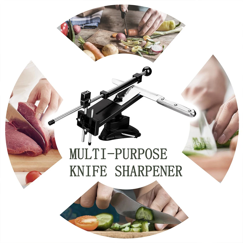 4Pcs Easy Operate Quick Tools Stainless Steel Kitchen Handheld Home Rotary Fixed Angle With Whetstone Sharpener Kit Chef Cutter