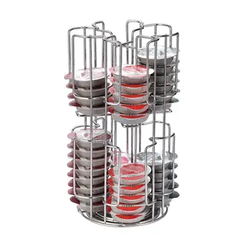 

Kitchen Storage Home Dispenser Bar Iron Chromeplate Office Non Slip Coffee Capsule Holders Durable Pod Rotating Stand