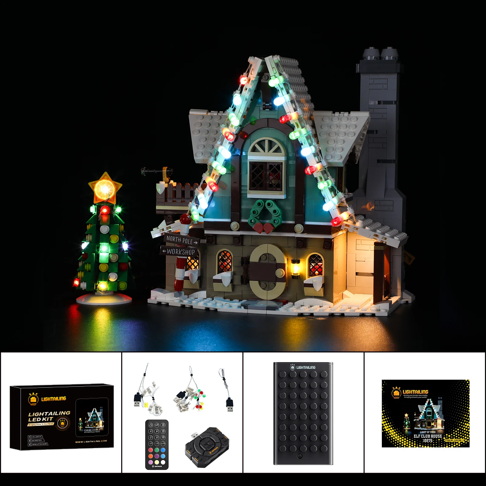 Lightailing Kit Luci A Led Per Set Di Blocchi Da Costruzione Elf Club House 10275 (Non Includere Il Modello) Versione Rc Regalo Di Natale