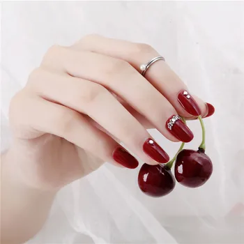 

Mid-length Bride round-Toe Solid Color Fake Nails Manicure False Nails Decor