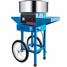 Машина для изготовления хлопковых конфет с тележкой, машина для изготовления хлопковых конфет, машина для изготовления голубых нитей, 1030 Вт