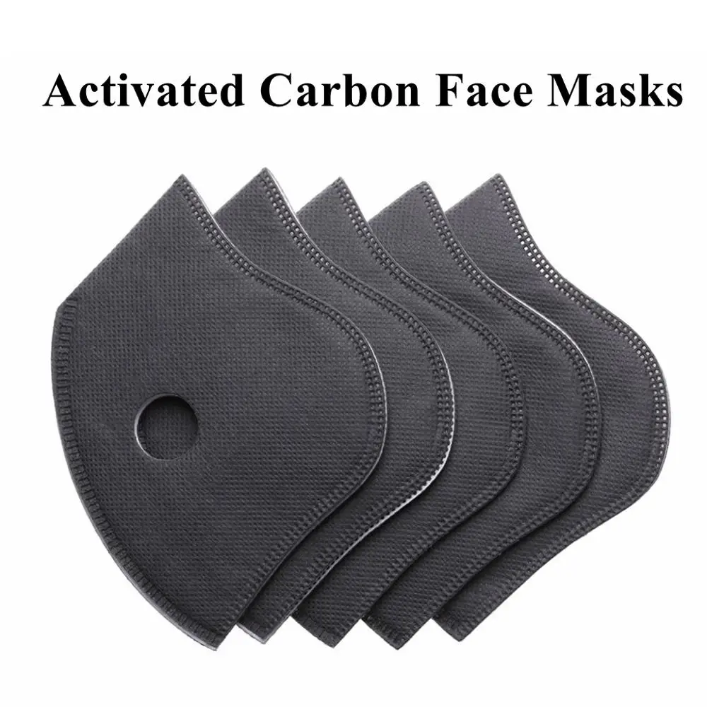 

5PC Activated Carbon + Breathable Fiber PM2.5 6 Layers Particulate Face Mask Filter Anti-Dust Cycling Mask Air Cleaner Dust Tool
