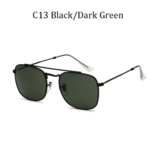 DPZ Fashion Vintage rays Square Metal Aviation 3557 Style Sunglasses Men Classic Gradient Brand Design Sun Glasses Oculos De Sol - Цвет линз: 3557 C13