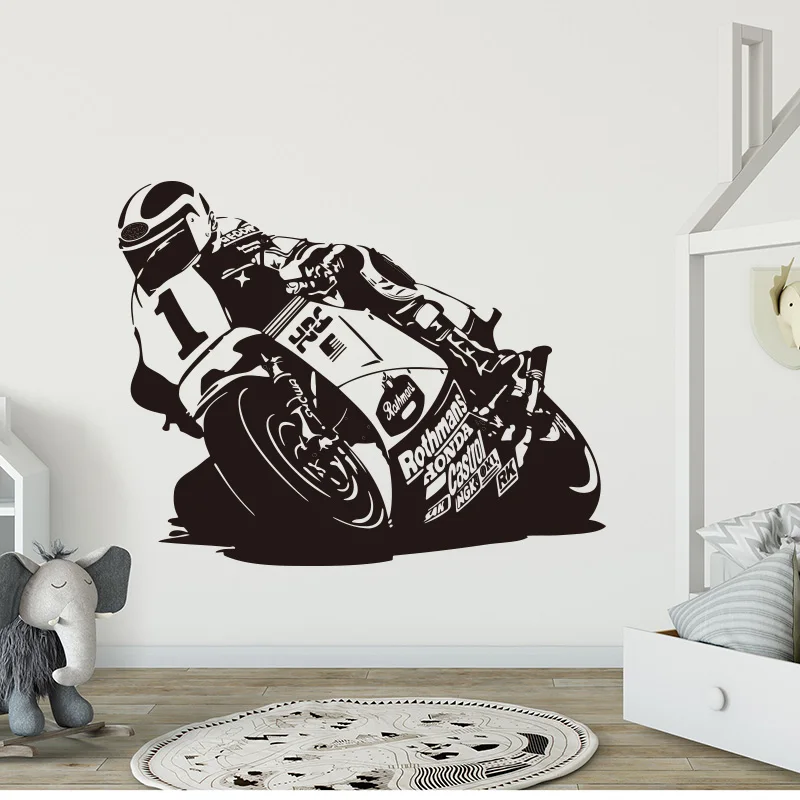 Large Motorcycle Motorbike Wall Sticker Boy Room Kids Room Racing Motor Moto Wall Decal Bedroom Playroom Vinyl Decor (1)