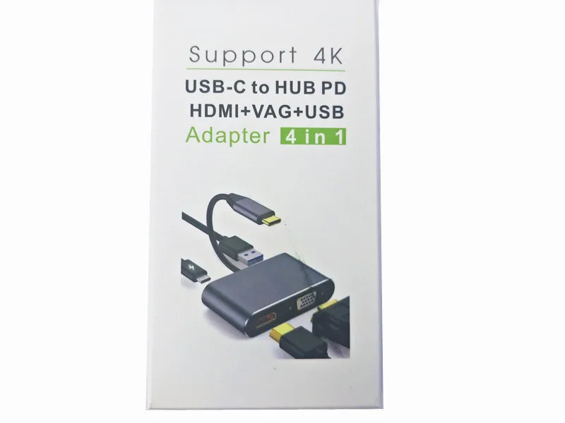USB Type C 3 1 к HDMI 4K VGA 1080P 0 концентратор Thunderbolt USBC 60W PD порт сплиттер кабель для Macbook/2018