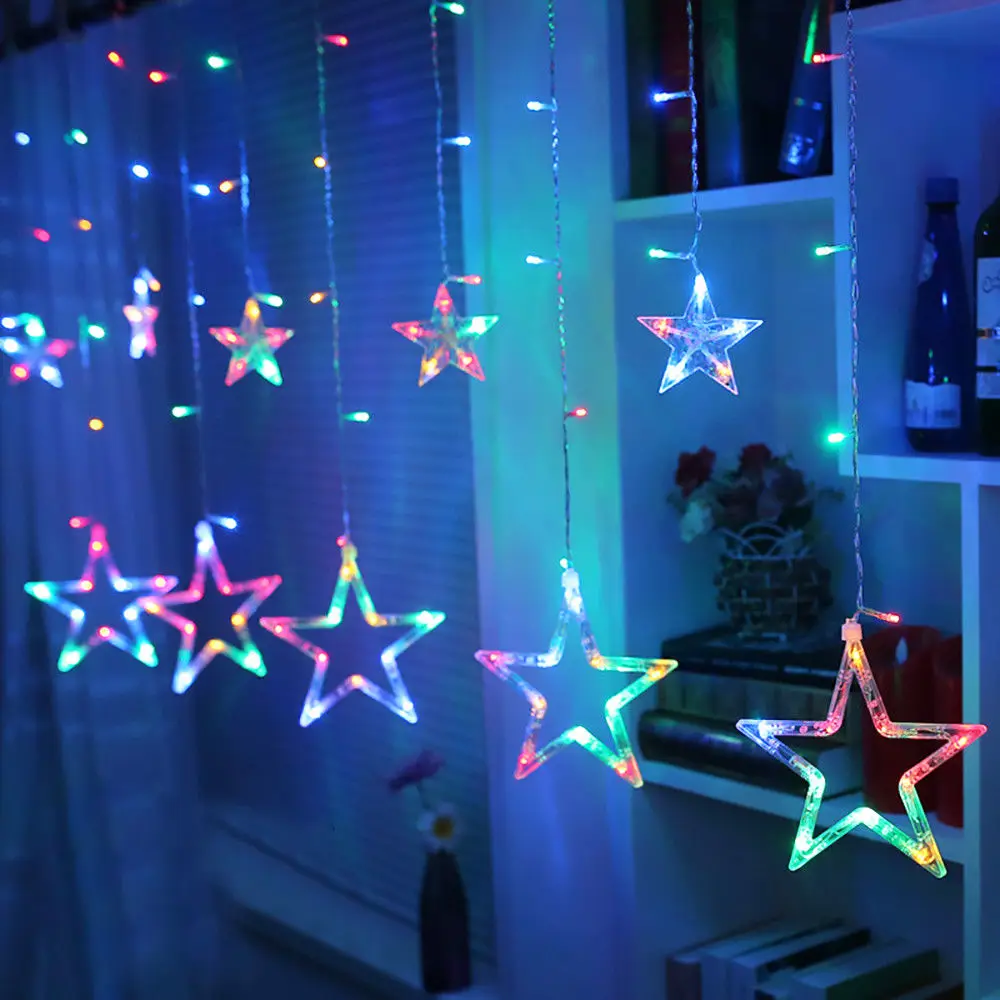 Романтический Сказочный светильник для сада 138LED, супер яркий праздничный Сказочный светильник, прочный Праздничный Рождественский Декор, занавеска, Сказочная гирлянда - Испускаемый цвет: Colorful