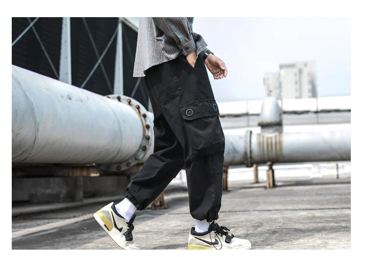 Men Hip Hop Cargo Pants Man Japanese Streetwear Joggers Pants Men Designer Harem Pants Y1985