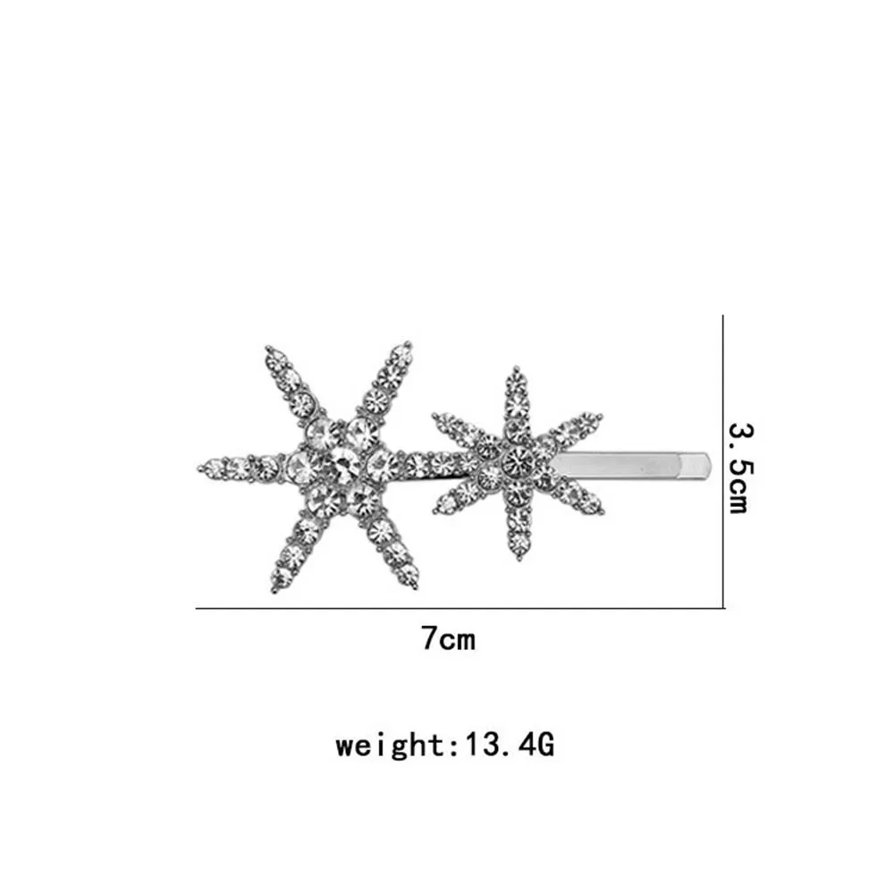 Корея женские со сверкающими кристаллами горный хрусталь звезда снег металлические заколки заколка невидимка для волос ювелирные изделия Аксессуары для волос