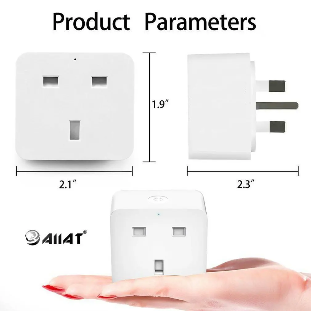 Wi-Fi Smart Plug Британский магазин беспроводной разъем управления 16A Мощность мониторинг энергии таймер переключатель Голосовое управление работает для Alexa Google