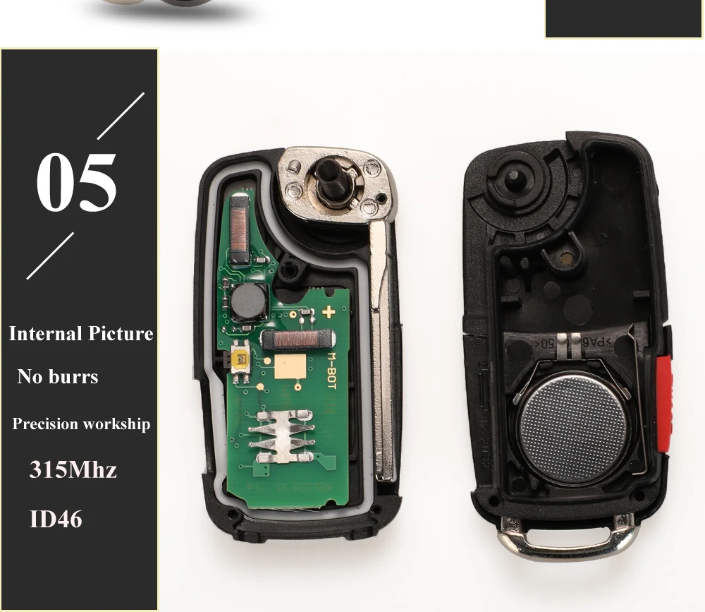 Chiave/Telecomando Per Volkswagen Touareg 434mhz Id46 Chip 1k0959753aa Di Vibrazione A Distanza Pieghevole Auto Fob - Di Keylessgo Completa Di Smart 3 Pulsante Volkswagen - Hd3ae823272264260be1bc5d607fce2abB