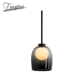 

Nordic Iron Pendant Lights Lamp Glass LED Pendant Lighting Living Room Dining Room Bedside Bedroom Bar Loft Decor Hanging Lamp