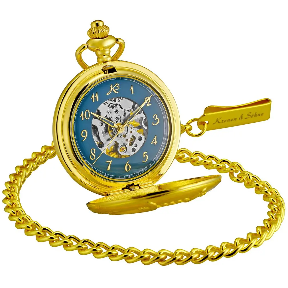 Creative Hollow Mechanical Pocket Watch Alloy Chain Exquisite Fashion Pocket Watch Universal for Women Men Luxury Business