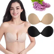 

2022 Female Underwear Concealed Silicone Nipple Strapless Gathered Non-slip Women's Bra