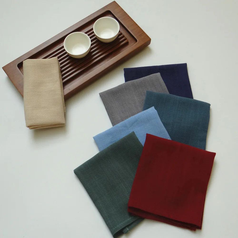 4Pcs Solid Dinner Napkins Linen Cotton Cloth Napkin 30x40cm Ultra Soft Everyday Use Table | Дом и сад