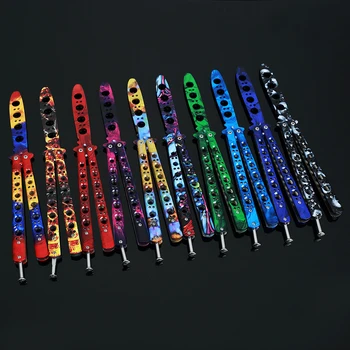 

New Full Titanium Butterfly Training Swing Tool Practice Uncut Blade Butterfly Knife Multiple Color Folding Steel Knife Beginner