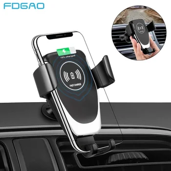 

FDGAO Wireless Car Charger Mount Auto Clamping Phone Holder 10W Fast Charging for iPhone 11 Pro Xs Max XR X 8 Samsung S10 S9 S8