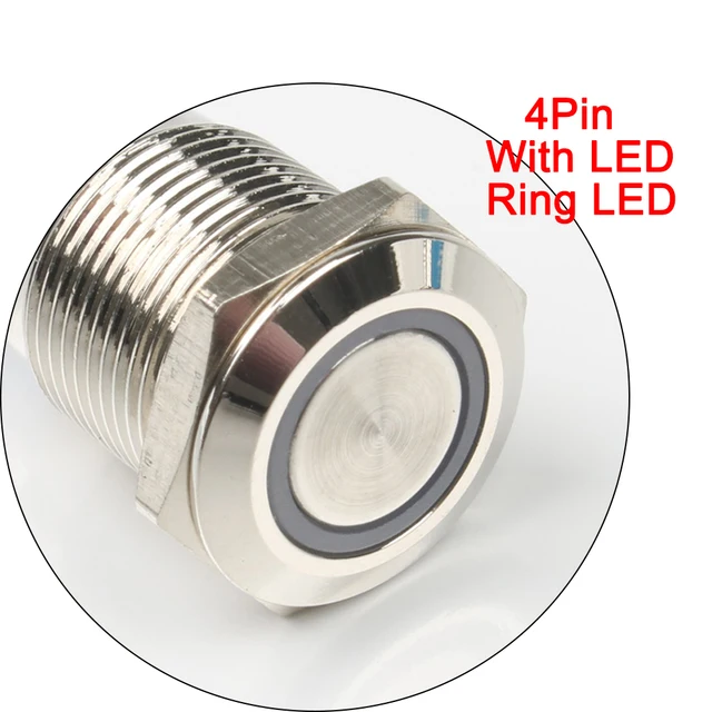 12mm Metall Ringförmige Drucktaste Schwarz Schalter Ring LED Momentary Latchitp 12mm Metall Ringförmige Drucktaste Schwarz Schalter Ring LED Momentary Latchitp