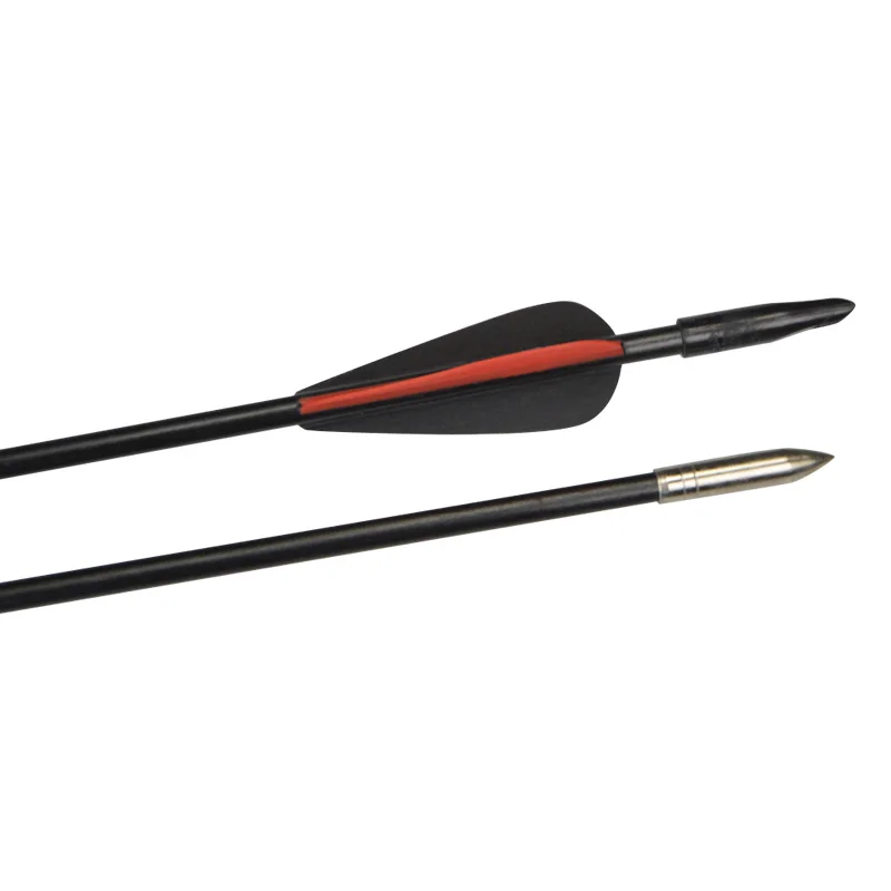 Arco e Flecha de Fibra de Vidro com Preto e Vermelho Pena para Recurvo Polegada Cor Composto Arco Tiro Caça Accessorie 6 - 12 Pçs 31.5 9 Cheap Arco e flecha