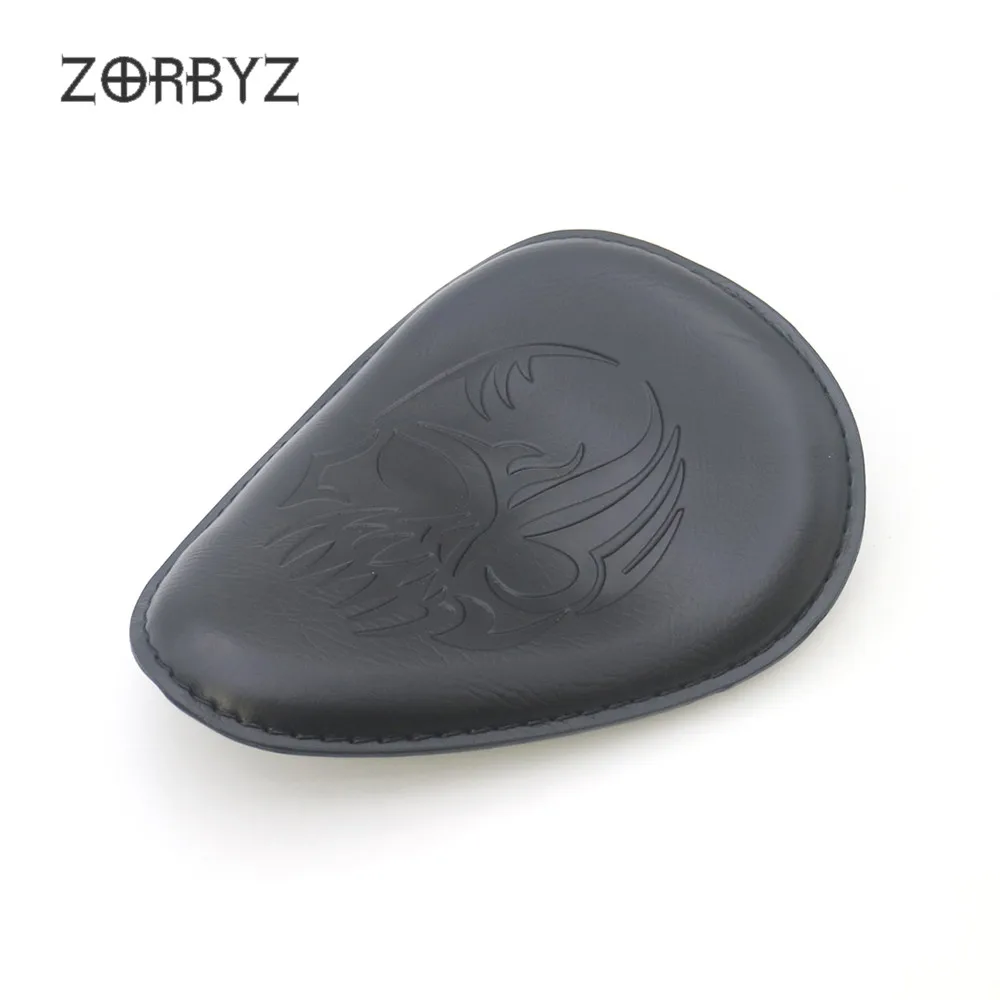 ZORBYZ мотоцикл черный череп искусственная кожа Solo сиденье для вождения Suzuki Honda Harley Kawasaki Bobber Chopper на заказ