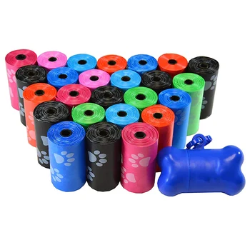 

50 Rolls Paw Printing Dog Poop Bag 15 Bags/ Roll Large Cat Waste Bags Doggie Outdoor Home Clean Refill poop Bag